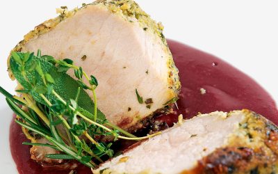 Landschwein in einer Zitronenkruste