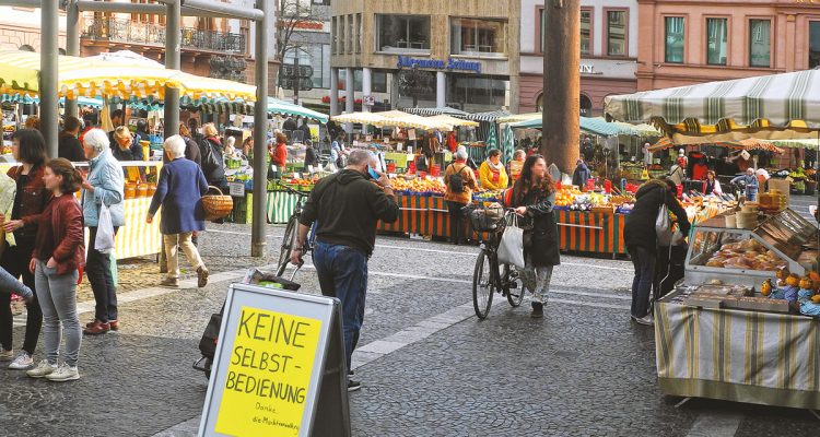 Wochenmarkt Mainz, Corona