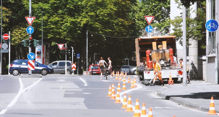 Bauhofstraße Fahrradstreifen