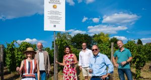 Weinsenat Schild am Kirchenstück
