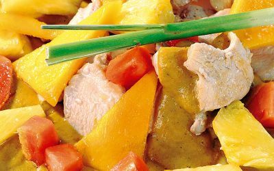 Maispoulardenbrust in Zitronengras-Curry-Sauce