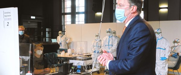 Coronavirus Testzentrum im Mainzer KUZ