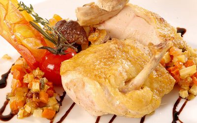 Poularde mit Steinpilzen - Bresse