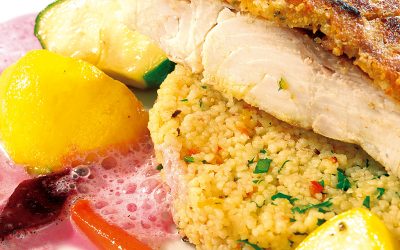 Meeräsche mit Pinienkernkruste
